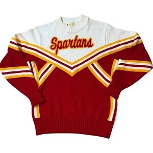 VTG‎ Bristol Cheer Sweater Sz 36 Red Yellow White Spartans Good To Great Shape